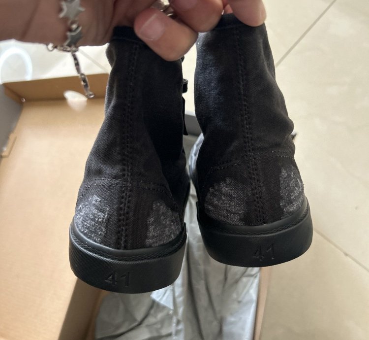 Balenciaga black distress Paris high tops