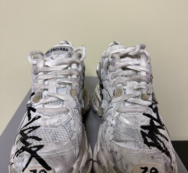 Balenciaga Black Graffiti painted Runners
