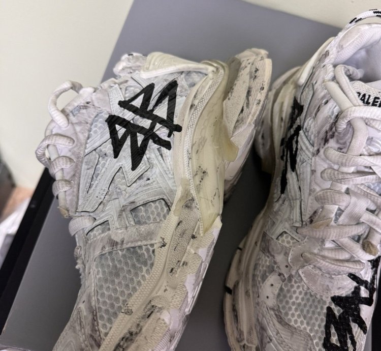 Balenciaga Black Graffiti painted Runners