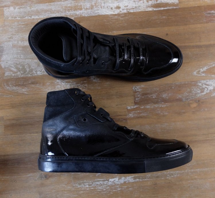 BALENCIAGA black high leather sneakers 12 US 11 UK 44