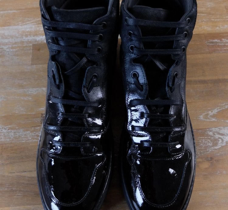 BALENCIAGA black high leather sneakers 12 US 11 UK 44