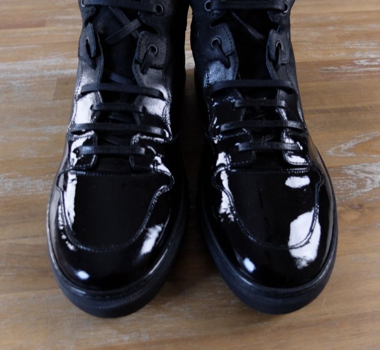 BALENCIAGA black high leather sneakers 12 US 11 UK 44