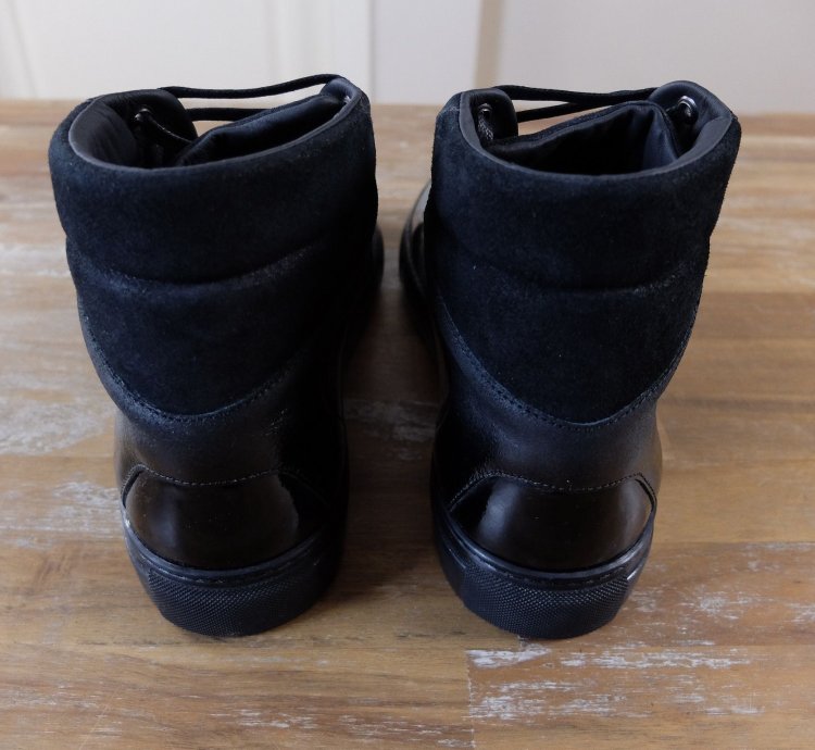 BALENCIAGA black high leather sneakers 12 US 11 UK 44
