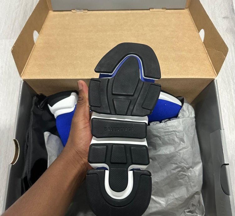 Balenciaga Blue Knit Speed Trainer