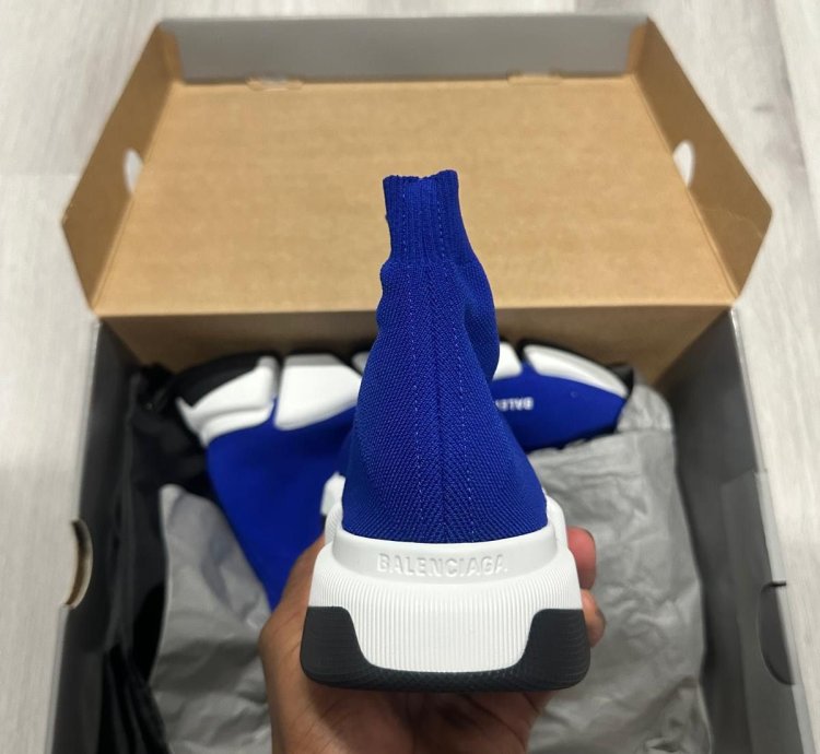 Balenciaga Blue Knit Speed Trainer