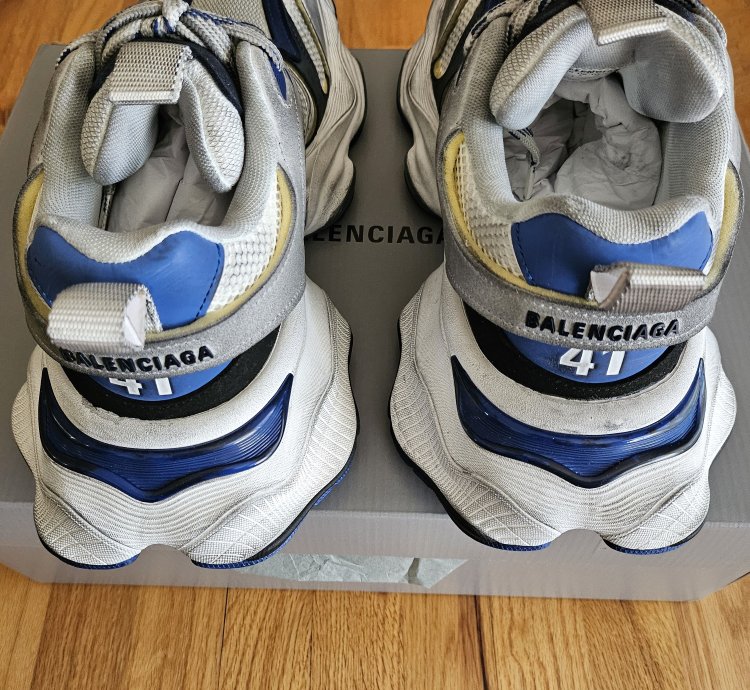 Balenciaga Cargo Sneakers Size 41 Grey White Blue