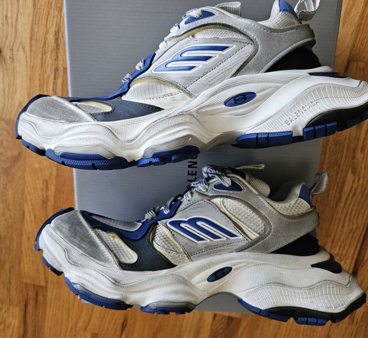 Balenciaga Cargo Sneakers Size 41 Grey White Blue