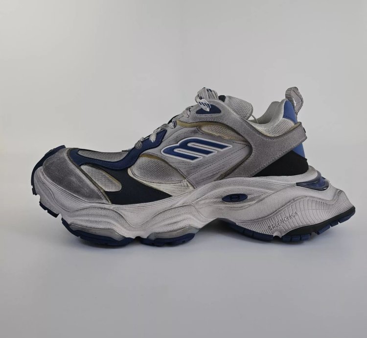 Balenciaga Cargo White Blue Low Top Sneakers New
