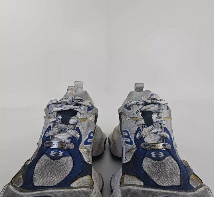Balenciaga Cargo White Blue Low Top Sneakers New