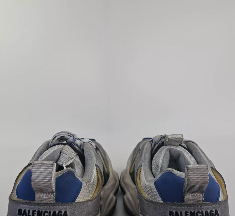 Balenciaga Cargo White Blue Low Top Sneakers New