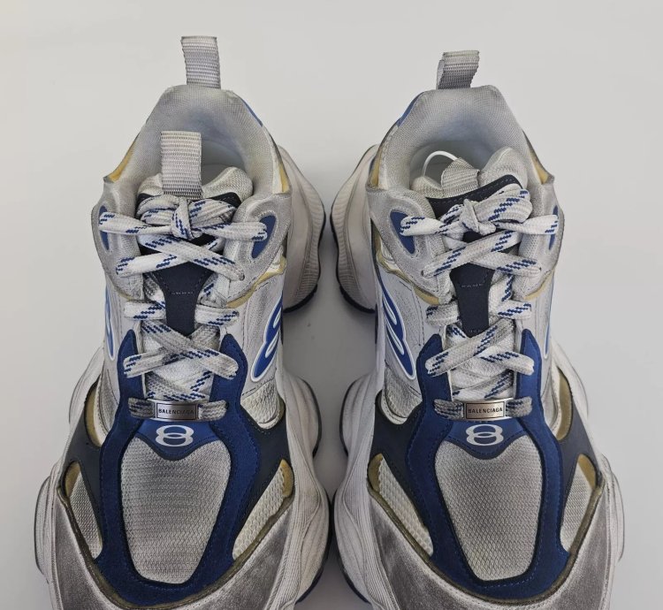 Balenciaga Cargo White Blue Low Top Sneakers New
