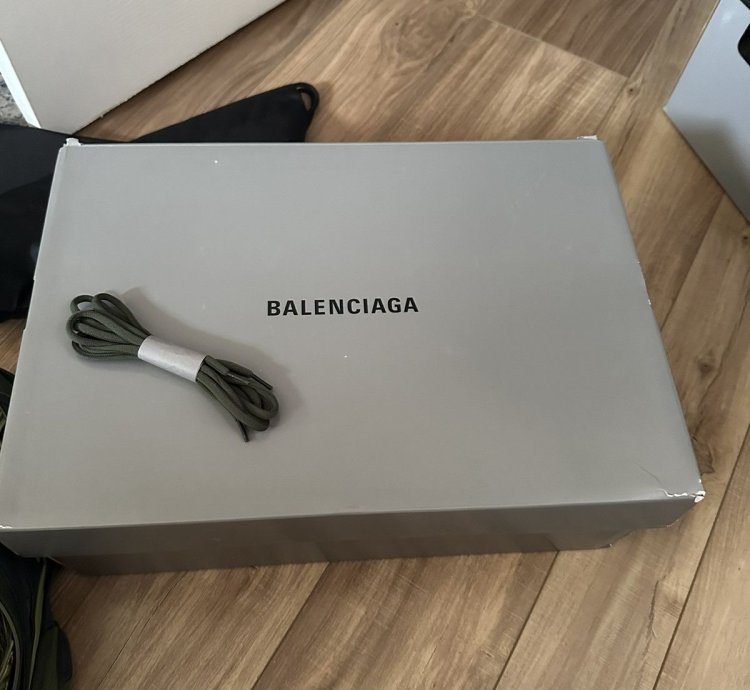 Balenciaga green and navy track runners