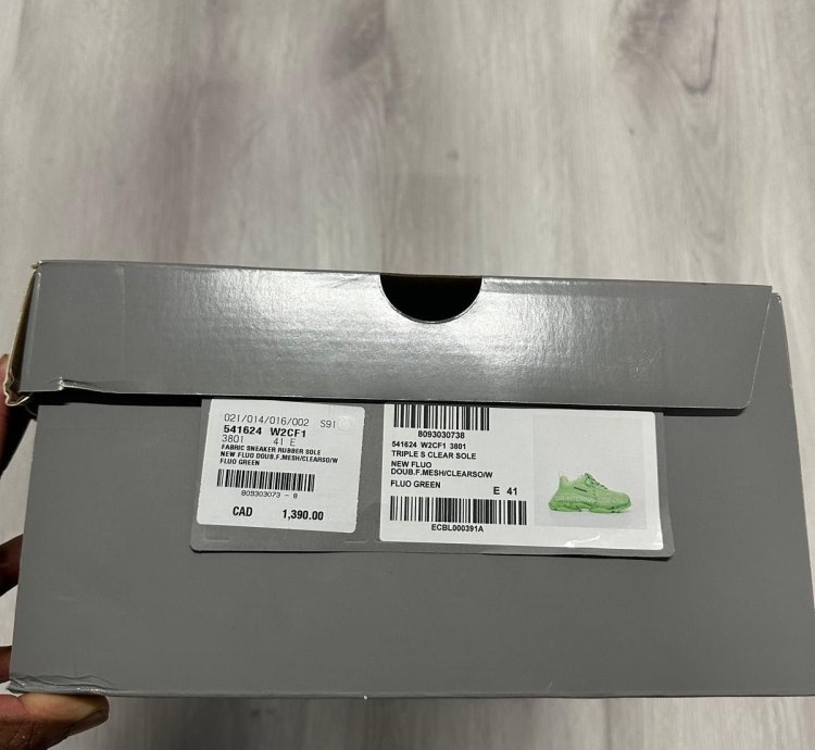 Balenciaga Green Clear Sole Triple Sneakers