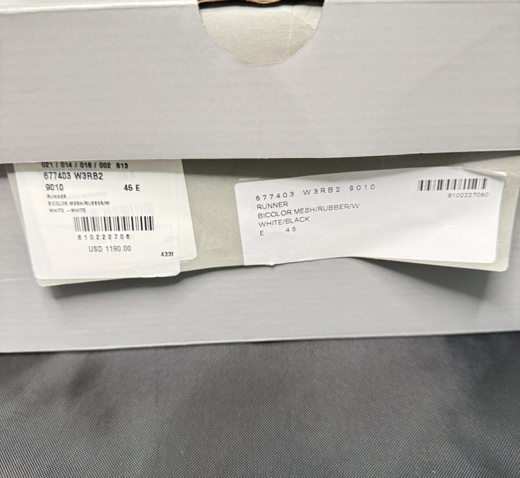 Balenciaga Men Runner Sneaker Black White Sz 12 US (45 EU)