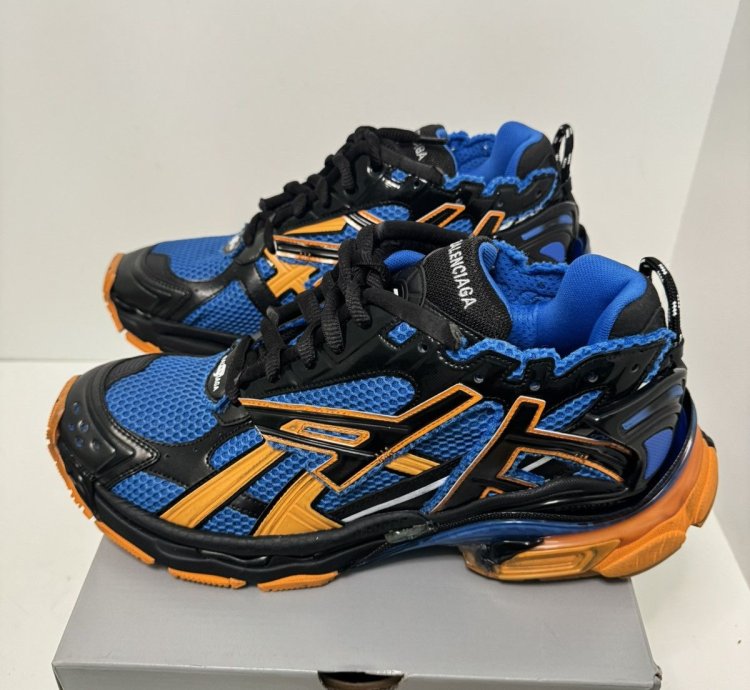 Balenciaga Men Runner Sneaker Orange Blue Sz 13 US