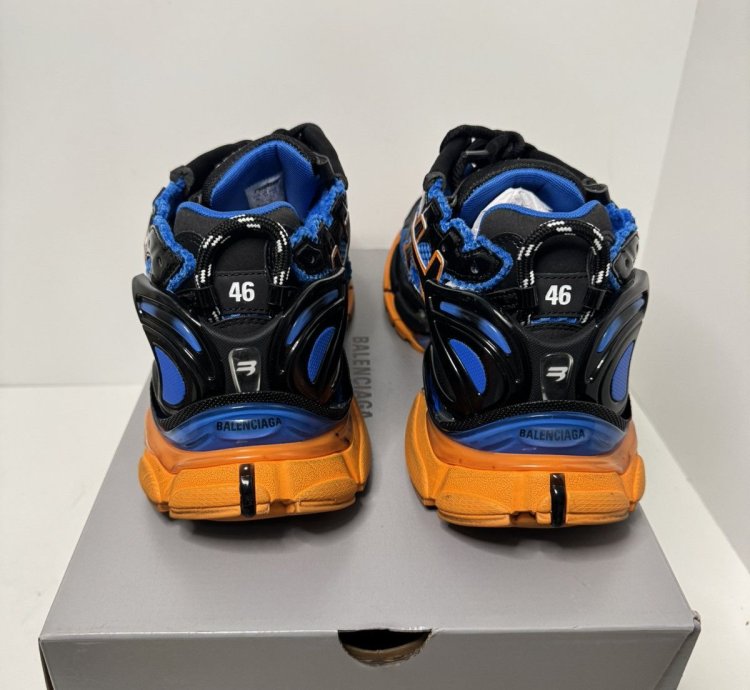 Balenciaga Men Runner Sneaker Orange Blue Sz 13 US