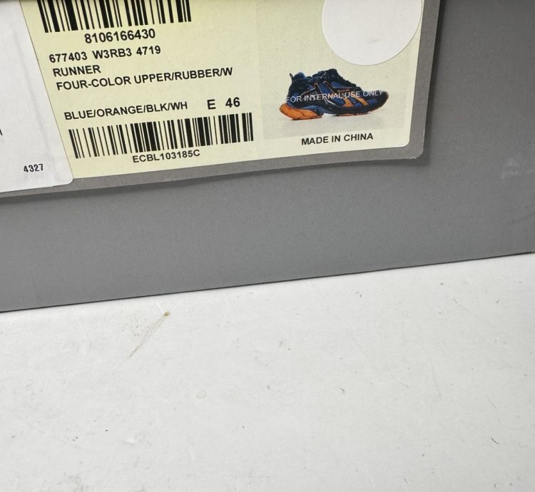 Balenciaga Men Runner Sneaker Orange Blue Sz 13 US