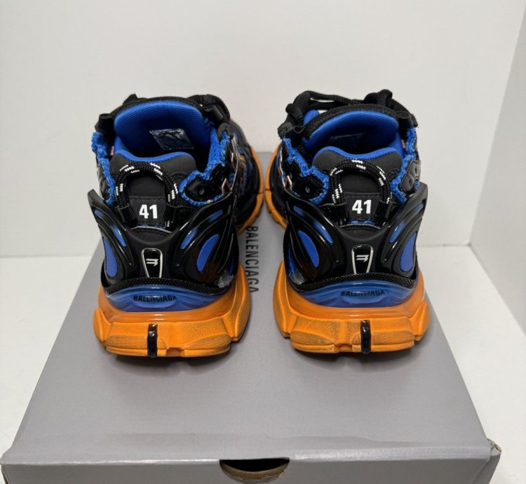 Balenciaga Men Runner Sneaker Orange Blue Sz 8 US