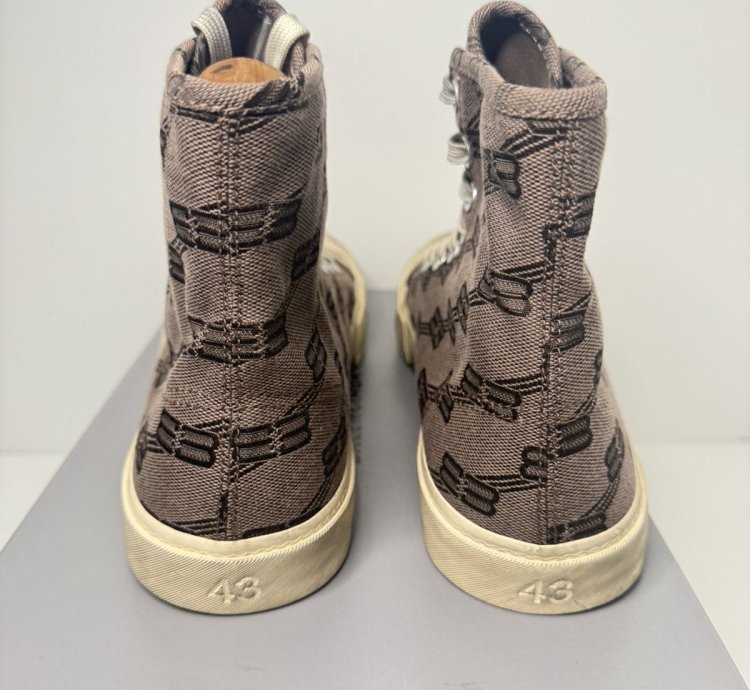 BALENCIAGA Paris BB Monogram Logo High-Top Sneaker Men Shoes
