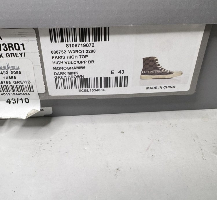BALENCIAGA Paris BB Monogram Logo High-Top Sneaker Men Shoes