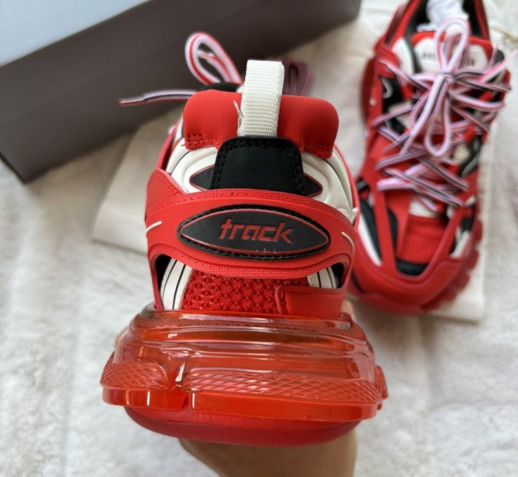 Balenciaga Red Black White Track Sneakers