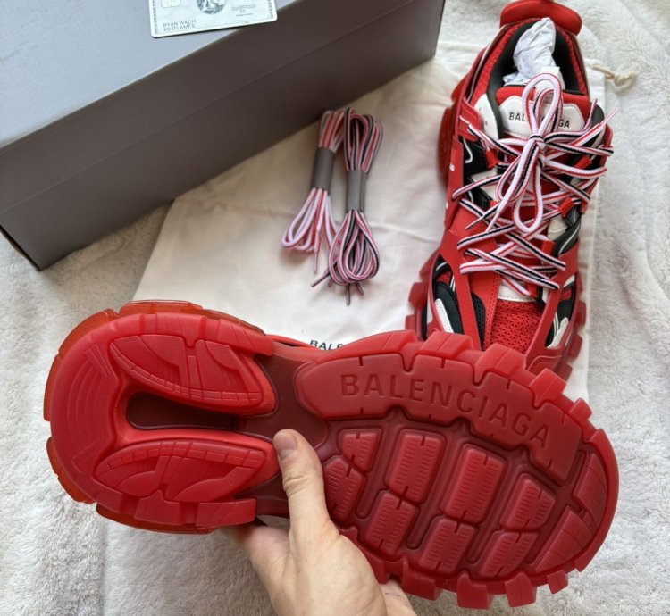 Balenciaga Red Black White Track Sneakers