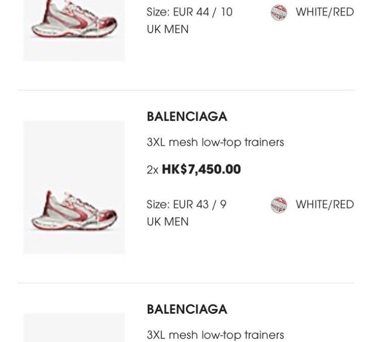 Balenciaga Red White 3XL sneakers