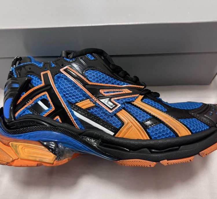 Balenciaga Runner Sneakers in Orange Blue and Black