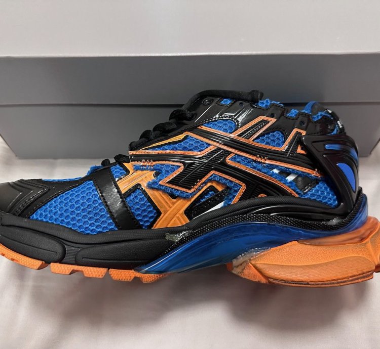 Balenciaga Runner Sneakers in Orange Blue and Black