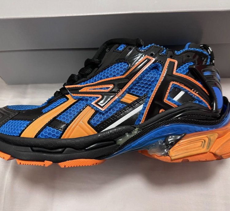 Balenciaga Runner Sneakers in Orange Blue and Black
