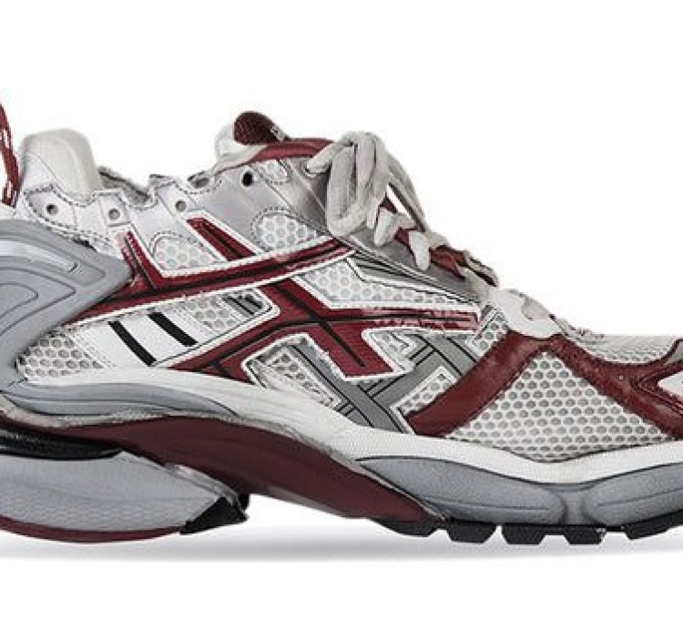 Balenciaga Runner Sneakers White Burgundy Mesh and Nylon