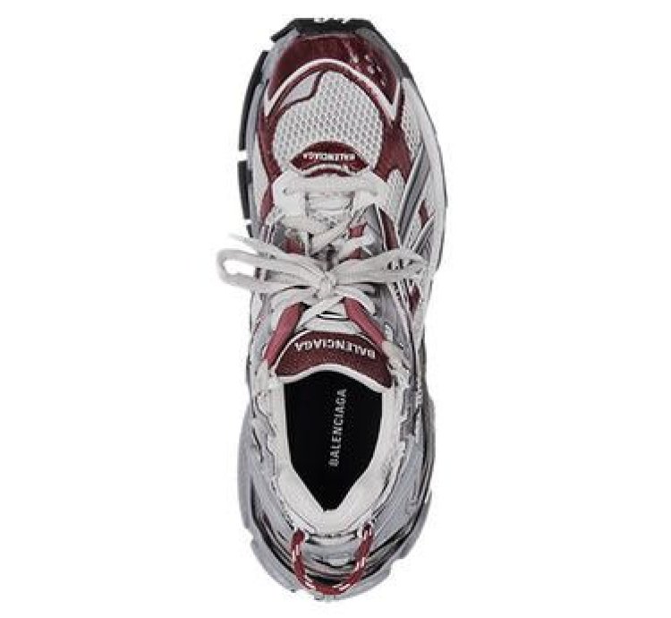 Balenciaga Runner Sneakers White Burgundy Mesh and Nylon