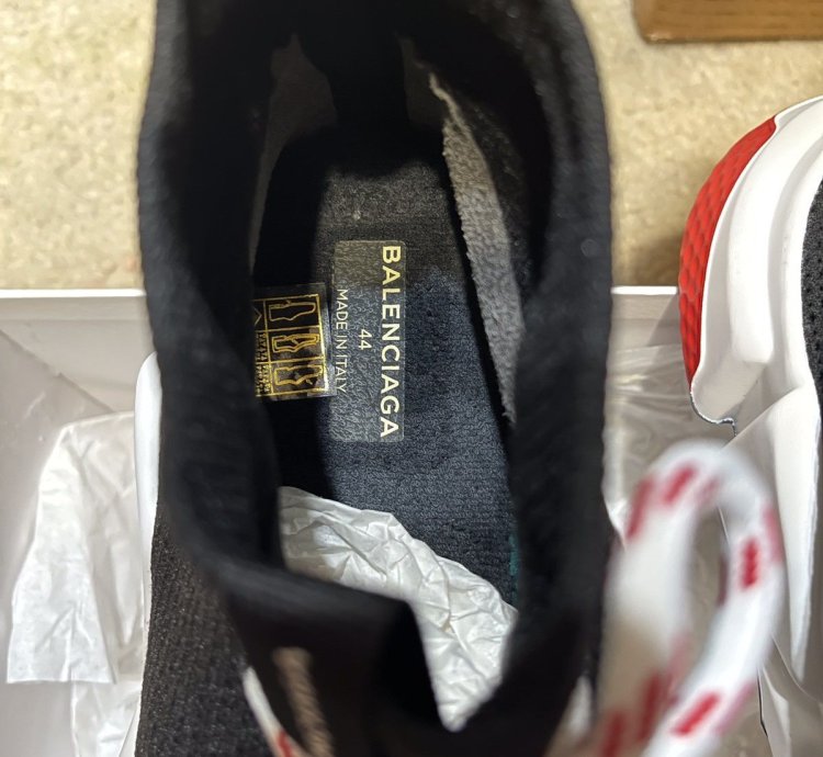 Balenciaga Speed Trainer Lace Up Black Red