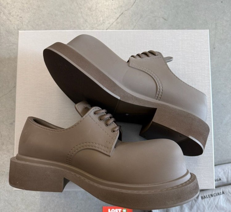 Balenciaga Steroid Derby Shoes Khaki