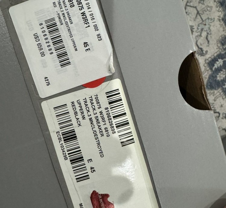 Balenciaga Track 3 Distressed Sneaker Red