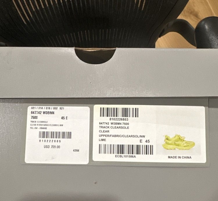 Balenciaga Track Clearsole Yellow BNWT