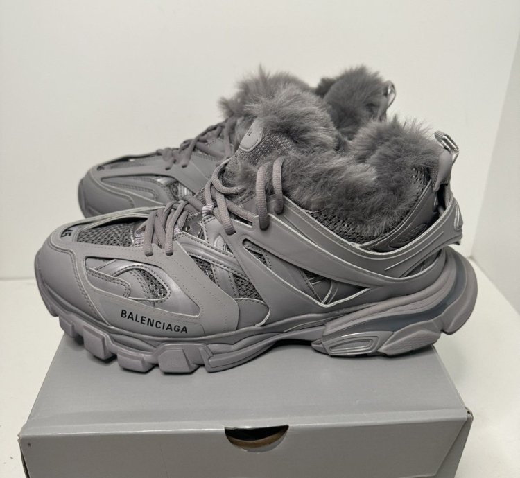 Balenciaga Track Faux-Fur EU 45 US 12 With Box