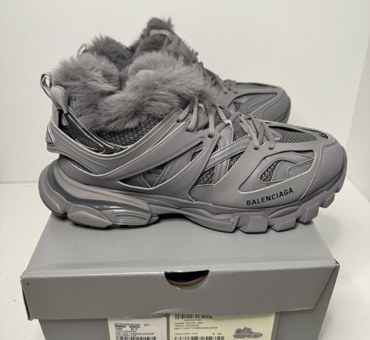 Balenciaga Track Faux-Fur EU 45 US 12 With Box