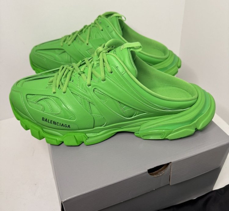 Balenciaga Track Mule Green Size 14 New With Box