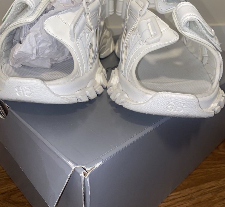 Balenciaga Track Sandals - Frost White