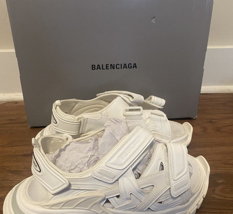 Balenciaga Track Sandals - Frost White
