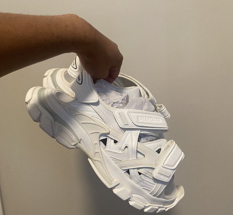 Balenciaga Track Sandals - Frost White