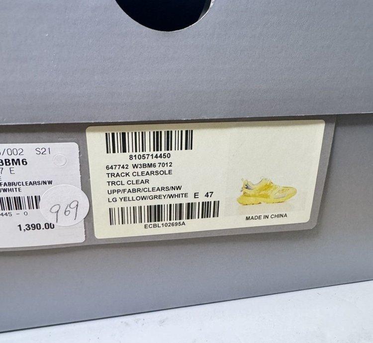 Balenciaga Track Yellow Clear Size 47 14 New With Box