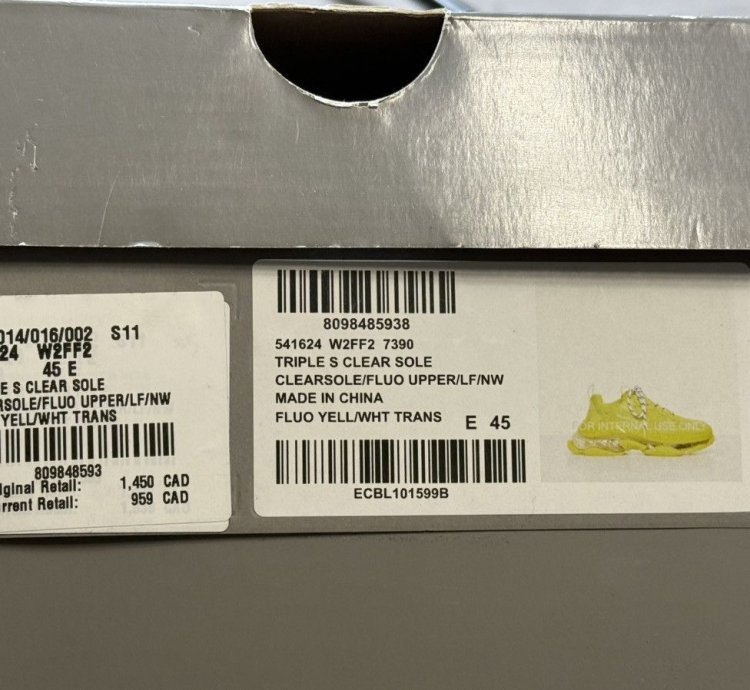 Balenciaga Triple Yellow Clear Sole
