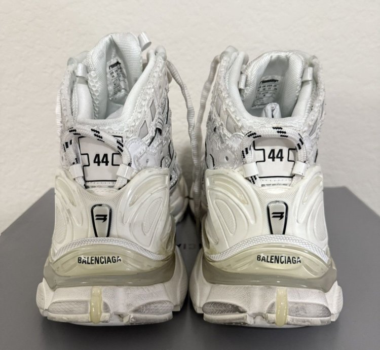 Balenciaga White Runner High Top Sneaker (44)