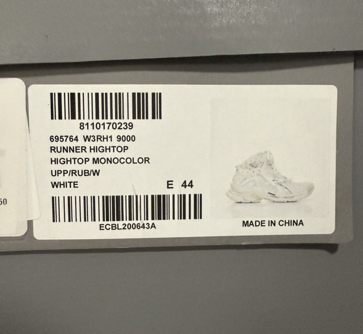 Balenciaga White Runner High Top Sneaker (44)