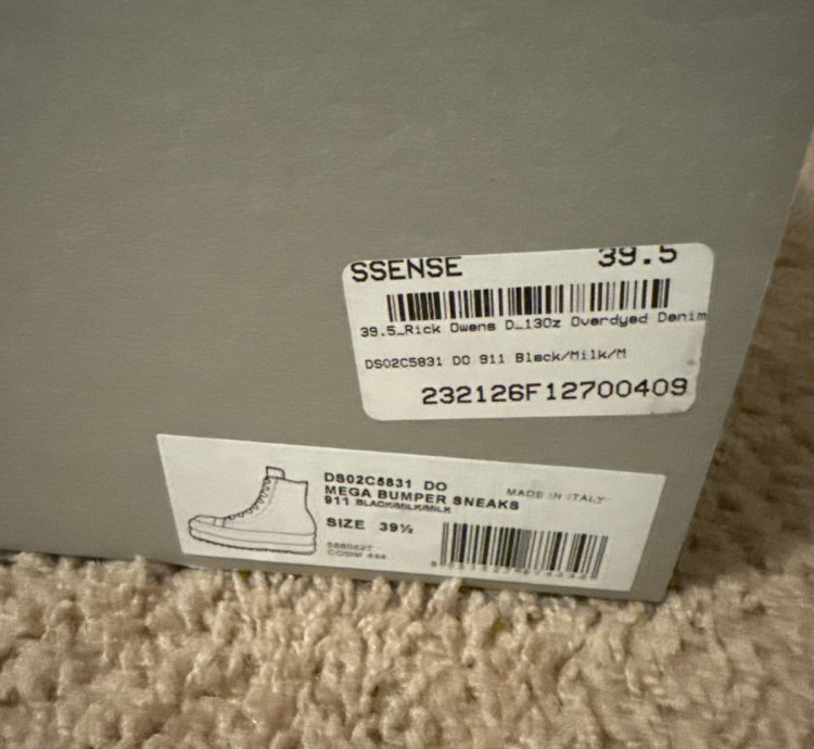 Black Mega Bumper Sneaker Rick owens