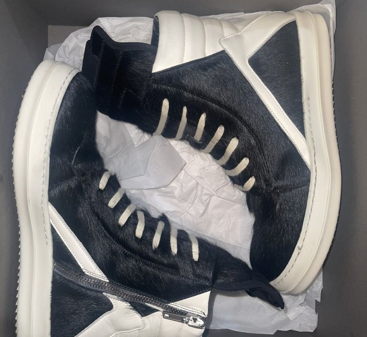 Black Rick Owens Pony Fur Geobaskets