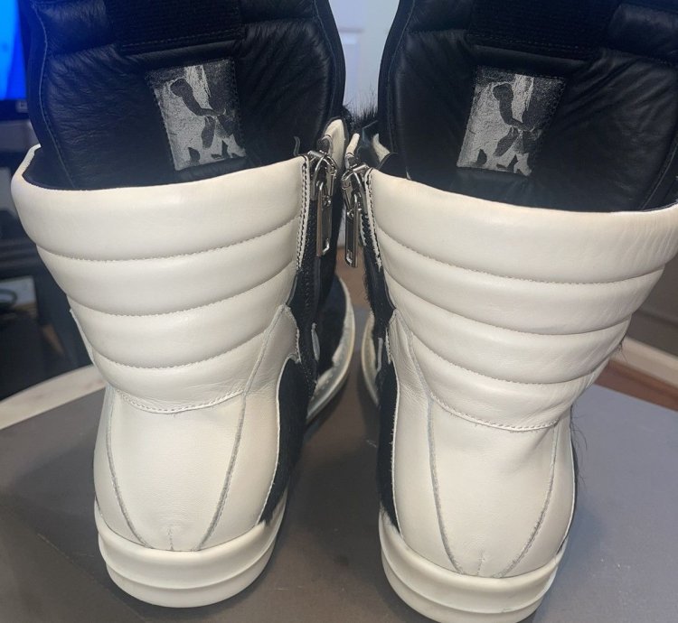 Black Rick Owens Pony Fur Geobaskets