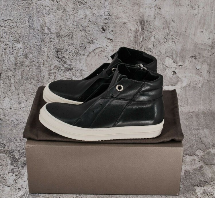 BNIB RICK OWENS LEATHER BLACK ISLAND DUNKS 41 5